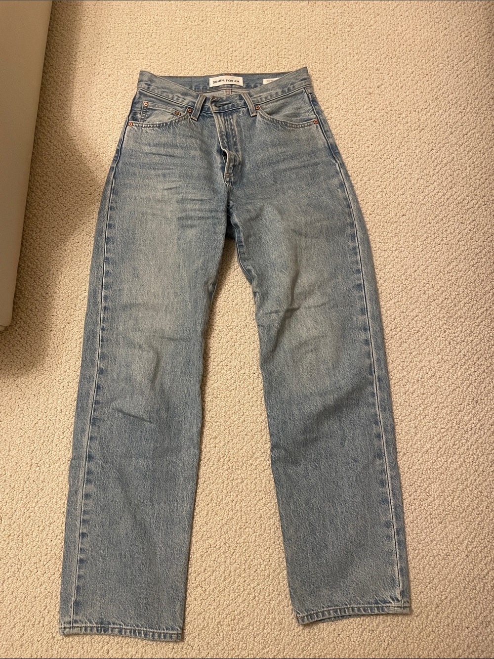 Denim Forum 90’s Marlo High Rise Jeans in Light Blue